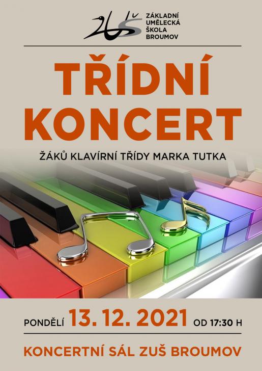 Koncert žáků klavírní třídy - pondělí 13. 12. 2021 od 17:30 h