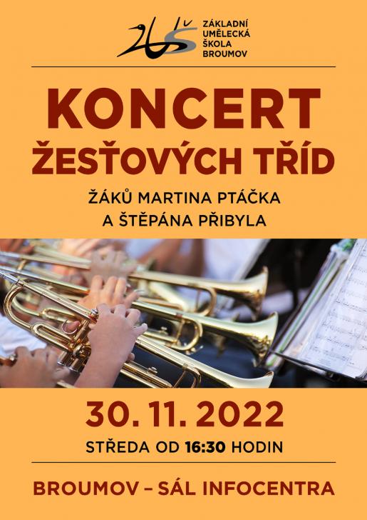 KONCERT ŽESŤOVÝCH TŘÍD - STŘEDA 30. 11. 2022 OD 16:30 H