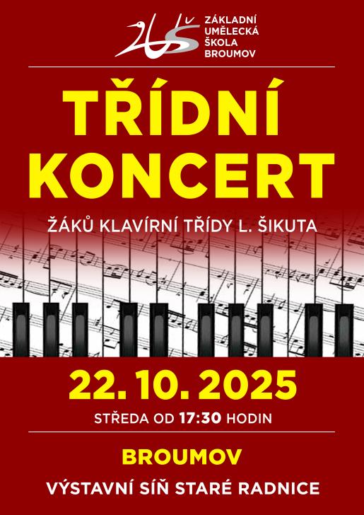 Třídní koncert žáků klavírní třídy Ladislava Šikuta