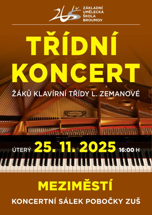Třídní koncert žáků klavírní třídy L. Zemanové